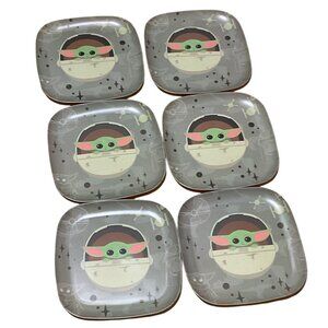 Six Star Wars Plates Featuring Grogu Baby Yoda Disney